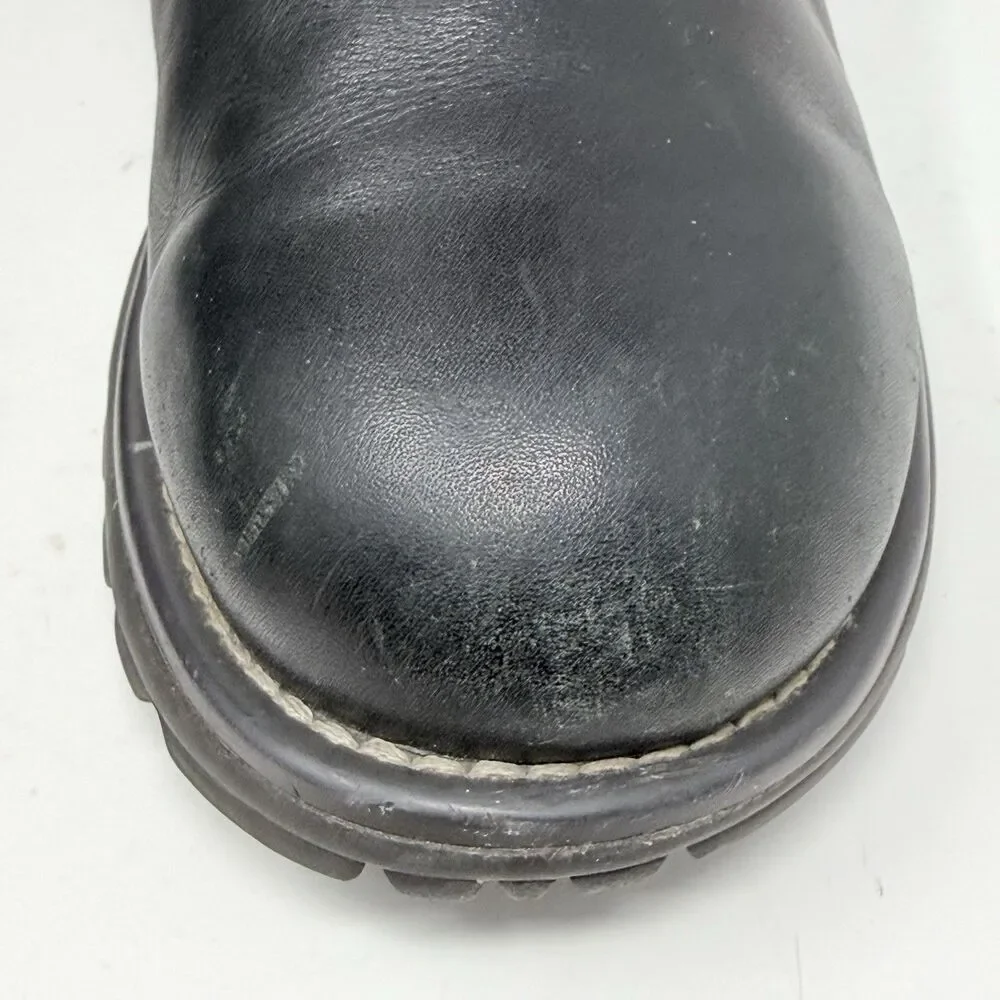 UGG Brooks Tall Shearling Lined Boots Womens 8 Black Leather Winter 5490